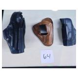 3 Leather Gun Holsters