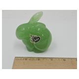 Fenton Jade  Colored Glass Bunny Rabbit 3' H