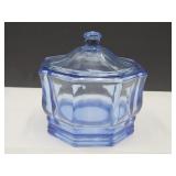 VTG Indiana Glass Blue Glass Candy Dish w Lid