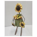 Sunflower Metal Art Planter 18'H