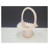 Opalescent Fenton Glass Basket 5 1/4'W