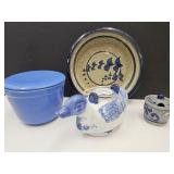 Covered Pottery Bowl ,Stoneware Pie Plate+++