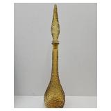 Vintage Amber Hobnail Glass Genie Decanter 22'