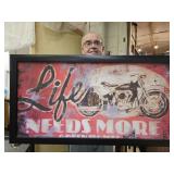 Framed Motorcycle Print 44' x 23'