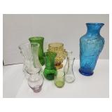 Hoosier Vases &  Vintage Blue & Amber Vases