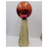 Gazing Ball with Stand  32' high (Stoneware?)