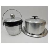 Aluminiun Cake Plate w/Dome & Ice Bucket