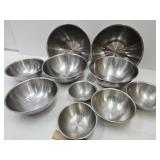 Stainless Steel Nesting Bowls  6' to 13.5' wide