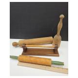 Primitive Rolling Pins, Masher & Papertowel Rack
