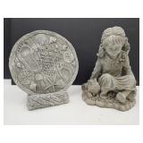 Concrete Footprints & Little Girl Garden Decor