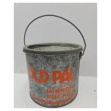 Old Pal Galvanized Minnow Bucket w Insert