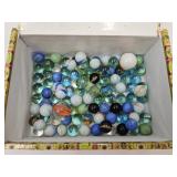 Lot of Marbles with Cigar Box