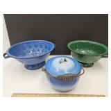 Granite Ware & Porcelain Enamel Ware Lot  See  Sz