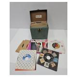 Vintage 45 Records w/Carry Case Marty Robbins+