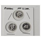 3 Grams .999 Fine Silver