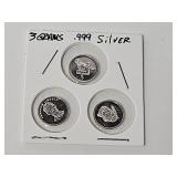 3 Grams .999 Fine Silver