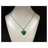Green+Black Heart Stone On Chain