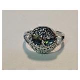 New 925 Silver Tree of Life Ring Sz 8
