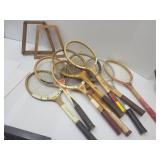 Large Lot Of Vtg Tennis Rackets Materplay,+