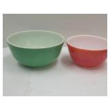 2 Vtg Pyrex Bowls 7'W+8 3/4'W