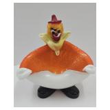 Murano Art Glass Clown Ashtray NOT MARKED 6 3/4"l