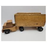 VTG  Wood Toy Semi Truck & Trailer 26.5 x 8 x 11'