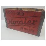 Primitive HOOSIER BEER 17 x 12 x 10"h Wood Tote
