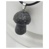 Natural Stone Mushroom on Cord Necklace