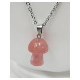 Rose Quartz Mushroom on Chain