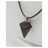 Natural Stone Pendant on Cord Necklace