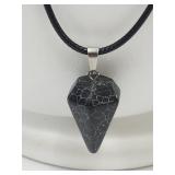 Black Onyx Pendulum on Cord Necklace