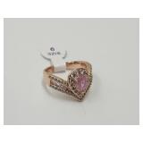 10KG Over Jewelers Bronze Pink Ice CZ Ring Sz 9