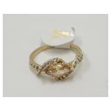 10KG Over Jewelers Bronze Citrine Ring Sz 7