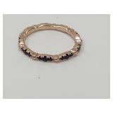 10KG Over Jewelers Bronze Sapphire Ring Sz 9.5