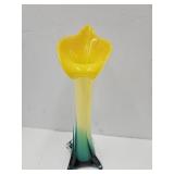 Art Glass Jack on a Pulpit Vase  12' high