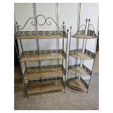 Wicker & Metal Folding Shelves 30x60" & 18 x 56"h