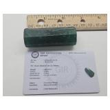 Raw Emerald 290.25 Ct. Certified w Card