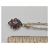 10KG Over Jewelers Bronze Garnet Necklace