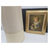 Art ,Little Girl & Puppy 19"x23" & VTG Shades