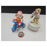 Wind Up Tin Toy Clown & Musical Clown