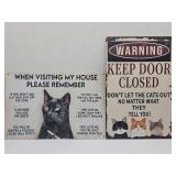 NEW Cat Metal Signs 12" X 8"