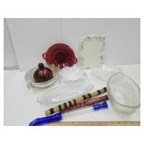 VTG Glassware, Amber Anchor Hocking Bottle, Flutes