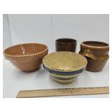 Stoneware Crock Bowls 7" & 8" w  & Planters