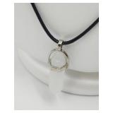 White Quartz Point on Cord Necklace