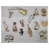 Costume  Jewelry Cat Brooches /  Pins