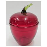 MCM Glass Apple Lidded Jar