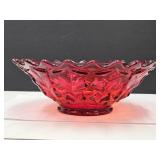 10 1/2" wide Ruby Red Fostoria Glass Bowl