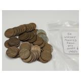 50 Wheat Pennies From the 40