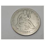 1860 O Silver SEATED Liberty Half Dollar Coin
