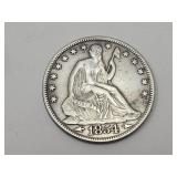 1854 O Silver Seated Liberty 1/2 Dollar Coin w Ar